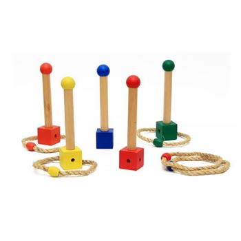 Obrázek z Dřevěná hra házení kroužků 