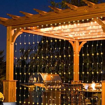 Obrázek Solární LED závěs - 10 pramenů × 1 m  - teplá bílá
