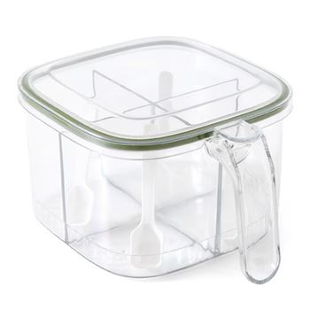 Obrázek Dělená dóza s úchytkou - 4 přihrádky, 4 lžičky