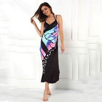 Obrázek z Plážové šaty - motýlí křídla - L-XL - modré 