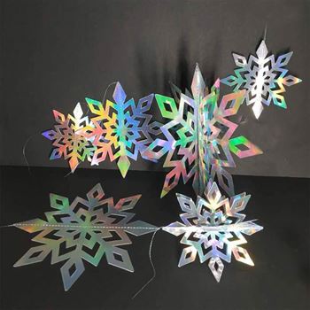 Obrázek Závěsná dekorace sněhové vločky 6 ks