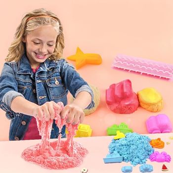Obrázek z Tekutý kinetický písek mega set 2000 g - plastový kyblík 