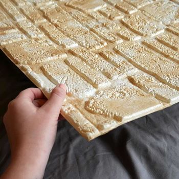 Obrázek z 3D tapeta dvoubarevný kámen - béžový 