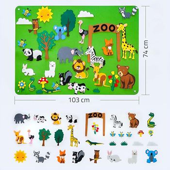 Obrázek Plstěná výuková deska pro děti  - zoo