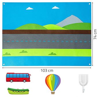 Obrázek Plstěná výuková deska pro děti  - dopravní prostředky