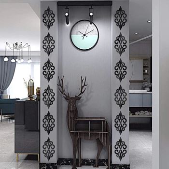 Obrázek Zrcadlové samolepky ornamenty 10 ks - černé