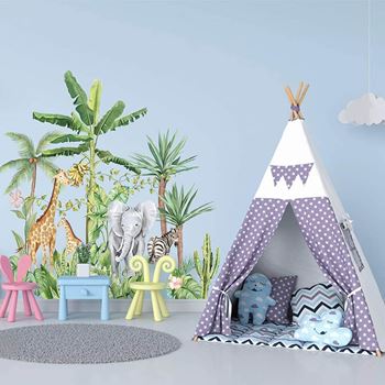 Obrázek Dětské samolepky na zeď - zvířata z džungle