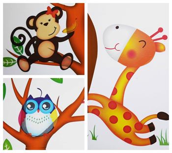 Obrázek z Dětské samolepky na zeď - zvířátka 