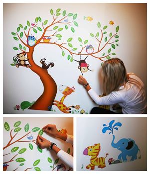 Obrázek z Dětské samolepky na zeď - zvířátka 