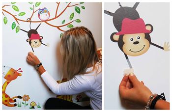 Obrázek z Dětské samolepky na zeď - zvířátka 