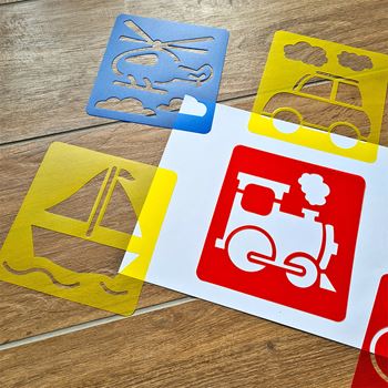 Obrázek z Šablony na malování 6 ks - dopravní prostředky 