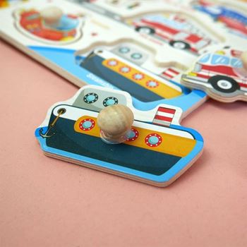 Obrázek z Dřevěná vkládačka pro děti - dopravní prostředky 