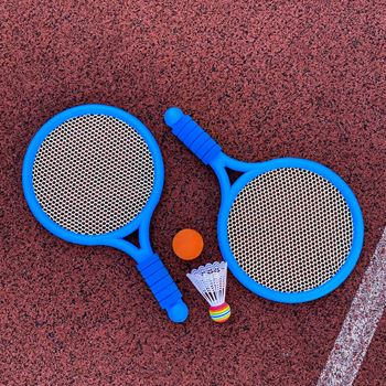 Obrázek Dětská sada na badminton - pálky, míček, košíček