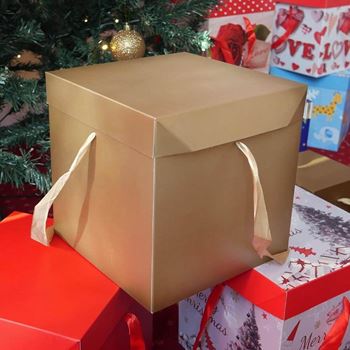 Obrázek z Dárková krabička 22 cm - zlatá 