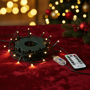 Obrázek z Vánoční LED osvětlení s dálkovým ovladačem - bez motání s rovnoměrným rozložením světýlek 