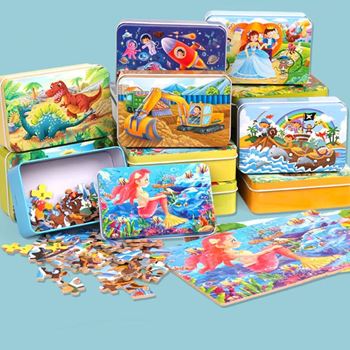 Obrázek z Dětské puzzle v plechové krabičce - mořská panna 