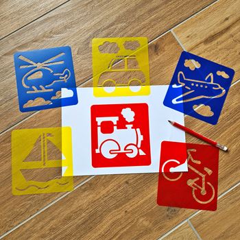 Obrázek Šablony na malování 6 ks - dopravní prostředky