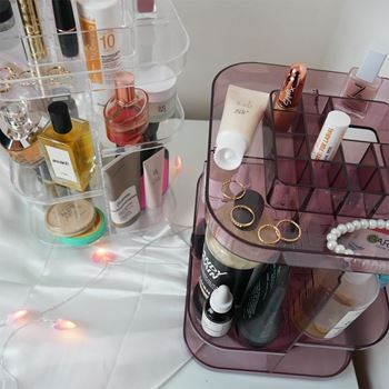 Obrázek z Velký otočný organizér na kosmetiku - transparentní 