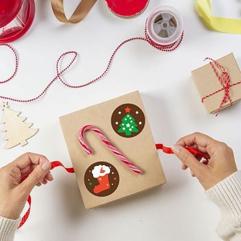 Obrázek z Vánoční samolepky 500 ks  - vánoční nálada 