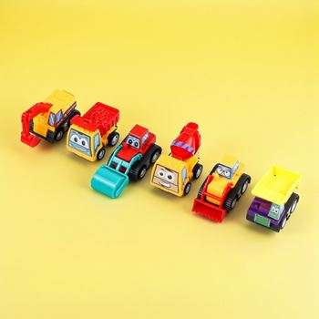 Obrázek z Sada 6 natahovacích autíček v průhledné tašce 