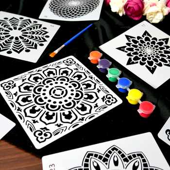 Obrázek z Šablony pro malování mandal 10 ks 