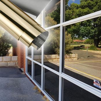 Obrázek z Zrcadlová fólie na okna 200 cm - zlatá 