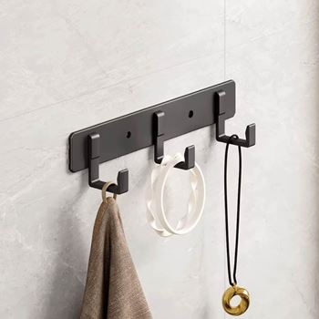 Obrázek Nalepovací lišta s háčky - kovová