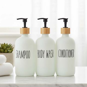 Obrázek Dávkovače do koupelny na šampon, kondicionér a sprchový gel