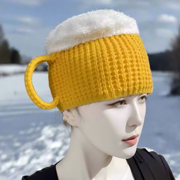 Obrázek Pletená čepice - půllitr s uchem