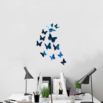 Obrázek z Zrcadlový motýl 12 ks - modrý 