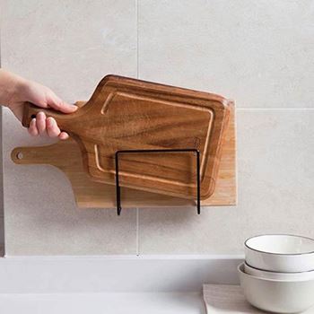 Obrázek z Nalepovací držák na prkénka a pokličky, 2 přihrádky 