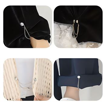 Obrázek Magnetická spona na zkrácení nohavic s řetízkem - stříbrná