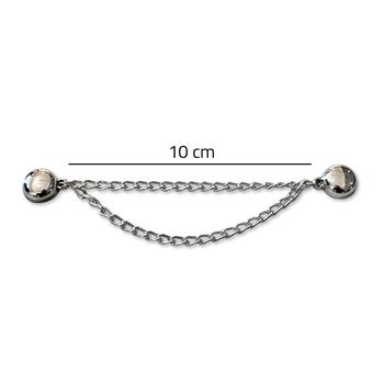 Obrázek z Magnetická spona na zkrácení nohavic s řetízkem - stříbrná 