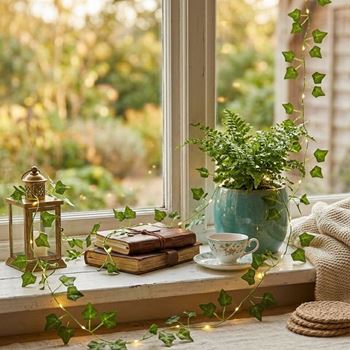 Obrázek z Světelný řetěz 2 m - zelené listy 