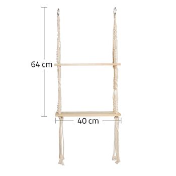 Obrázek z Závěsná macrame polička, 2 patra 