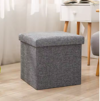 Obrázek Taburet s úložným prostorem - tmavě šedý