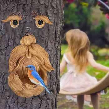 Obrázek Dekorace na strom - obličej s krmítkem