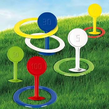 Obrázek z Hra házení kroužků s kolíky do země 