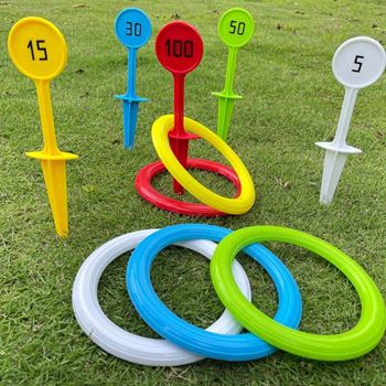 Obrázek z Hra házení kroužků s kolíky do země 