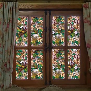 Obrázek Dekorační fólie na okno - květinová mozaika