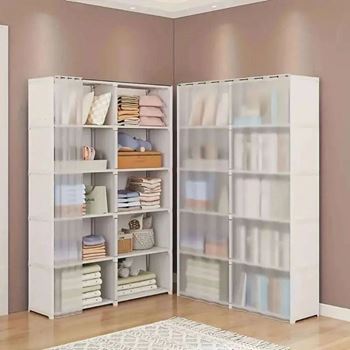 Obrázek Plastový/textilní regál se závěsem, 80x155 cm