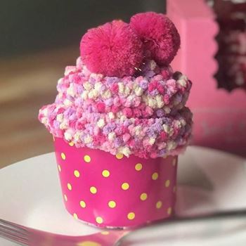 Obrázek Ponožky v dárkovém balení - růžový cupcake