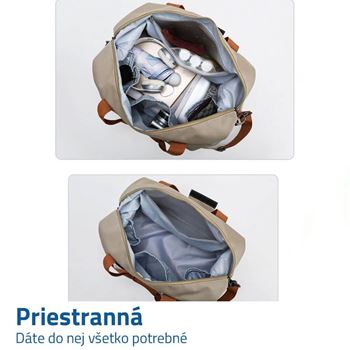 Obrázek z Cestovní taška s popruhem - šedo zelená 