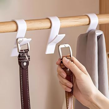 Obrázek z 2 ks závěsných háčků na žebříkový radiátor - bílé 