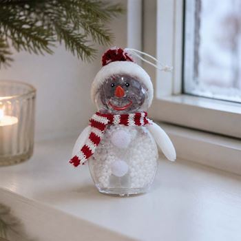 Obrázek z Vánoční LED svítící sněhulák - červený 