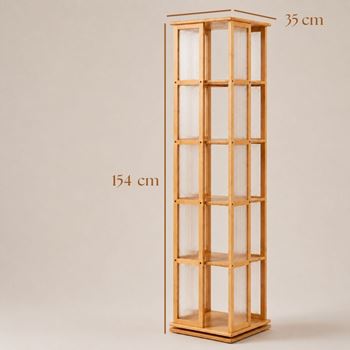 Obrázek z Bambusová otočná knihovna/regál, 5 polic, 150 cm 