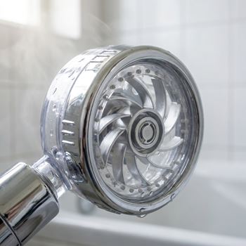 Obrázek z Úsporná rotující sprchová hlavice - stříbrná 