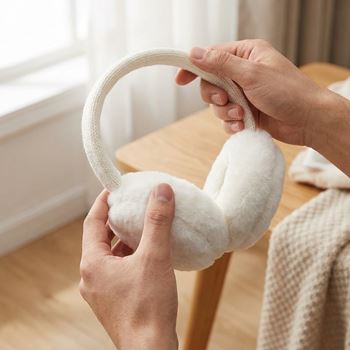 Obrázek Zimní hřejivé klapky na uši - bílé