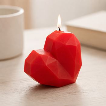 Obrázek Geometrická svíčka ve tvaru srdce
