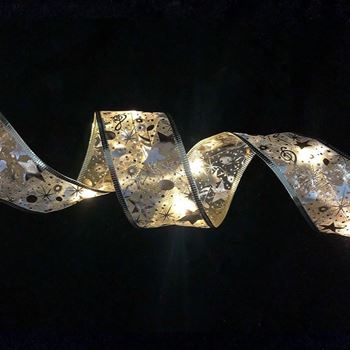 Obrázek Svítící vánoční stuha 5 m - zlatá